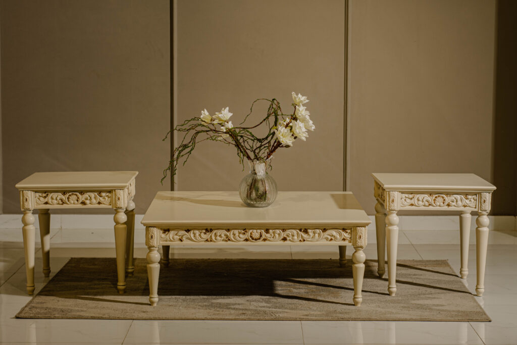 this image is for Spiral Gold Center Table Set