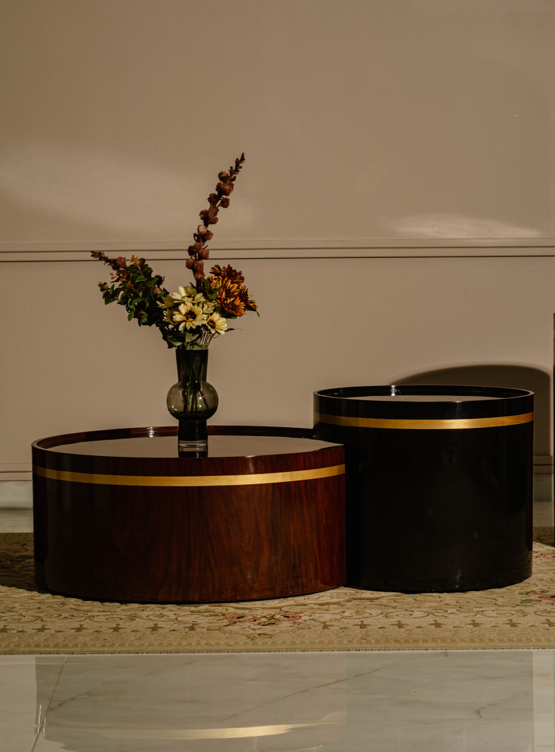 Brass Line Center Table Set