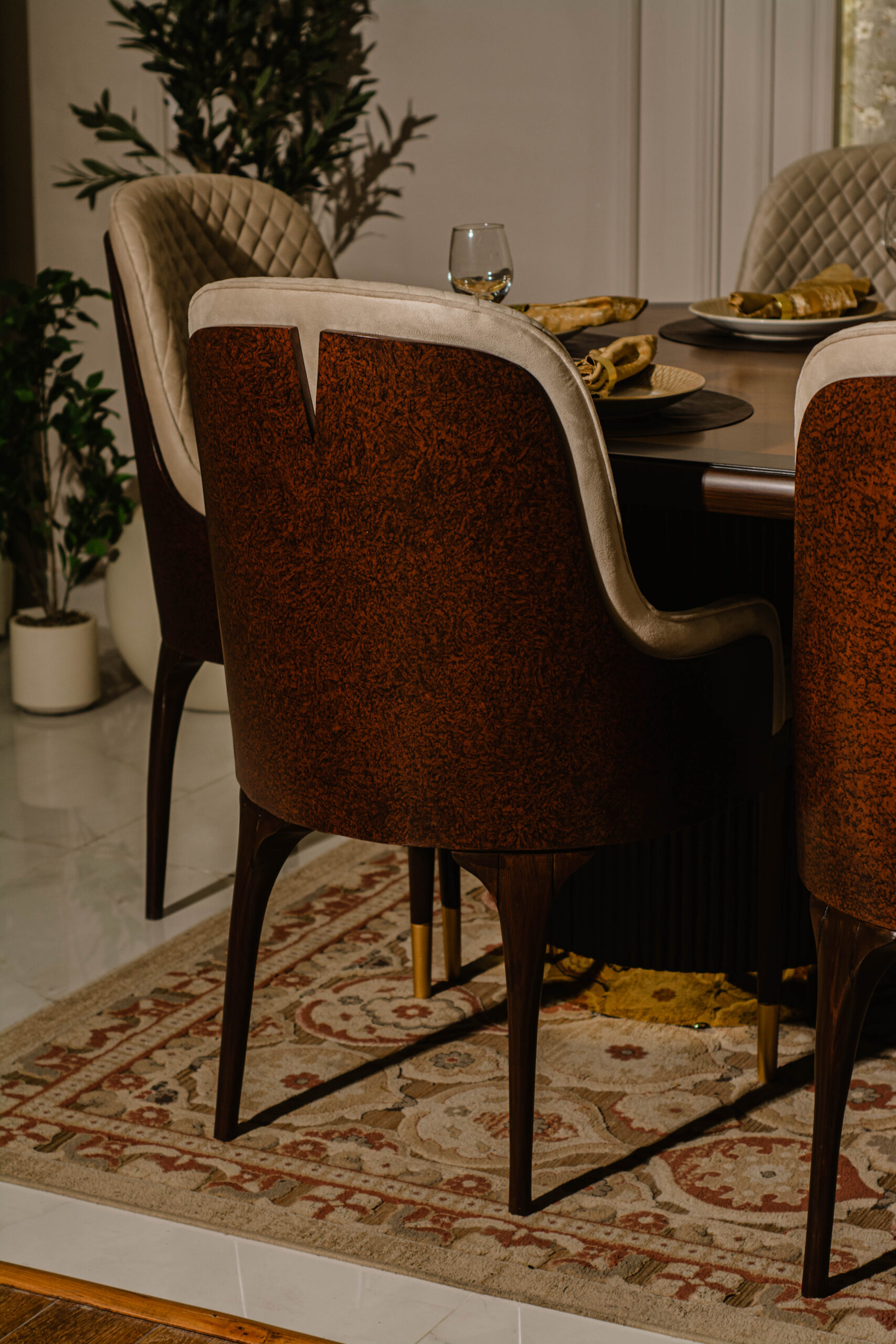 Burl Brass Dining Table