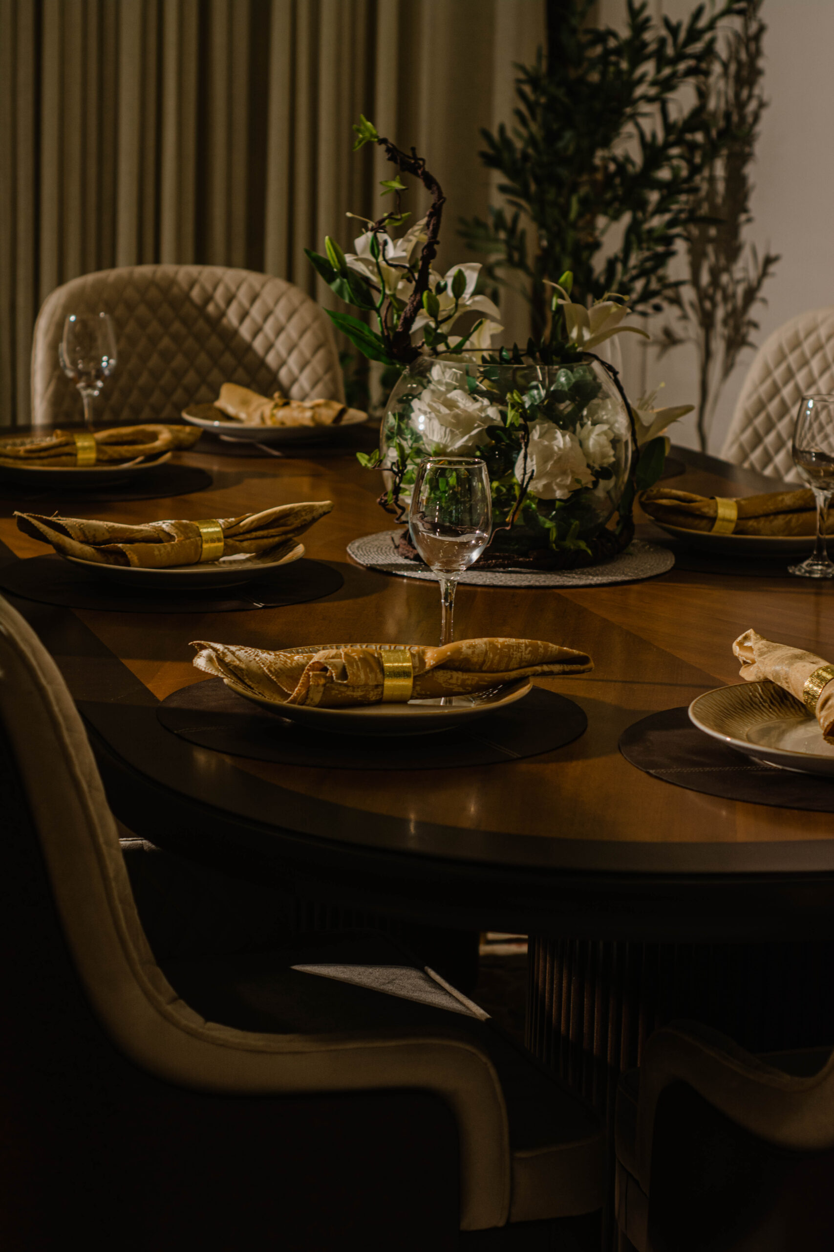 Burl Brass Dining Table