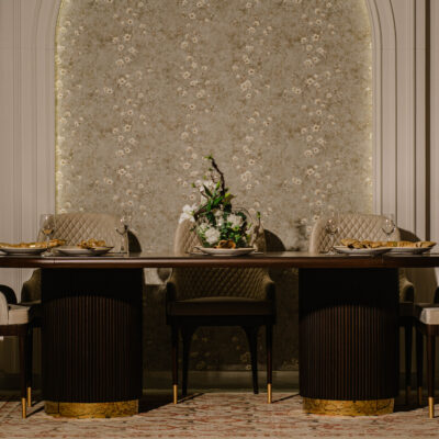Burl Brass Dining Table