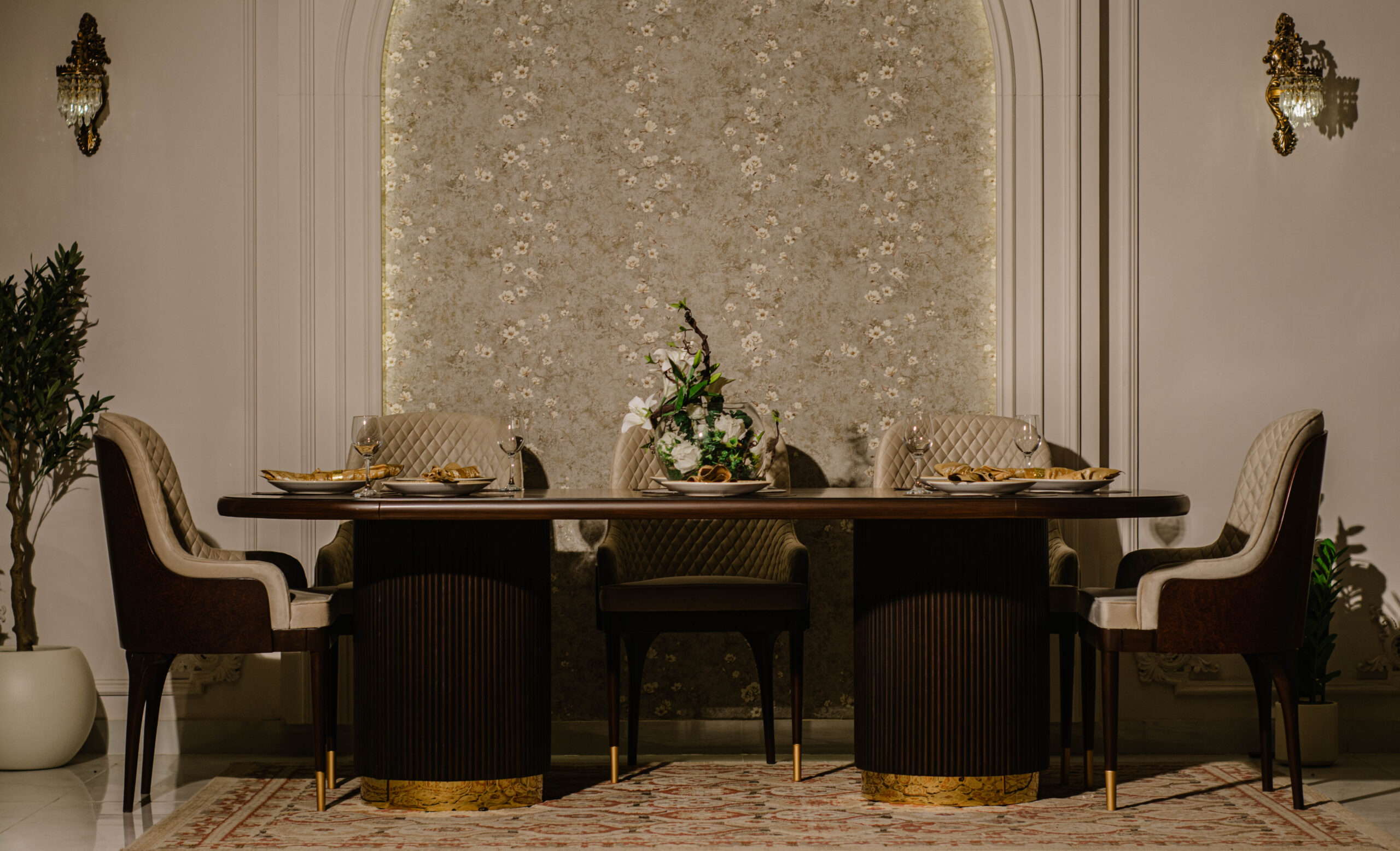 Burl Brass Dining Table