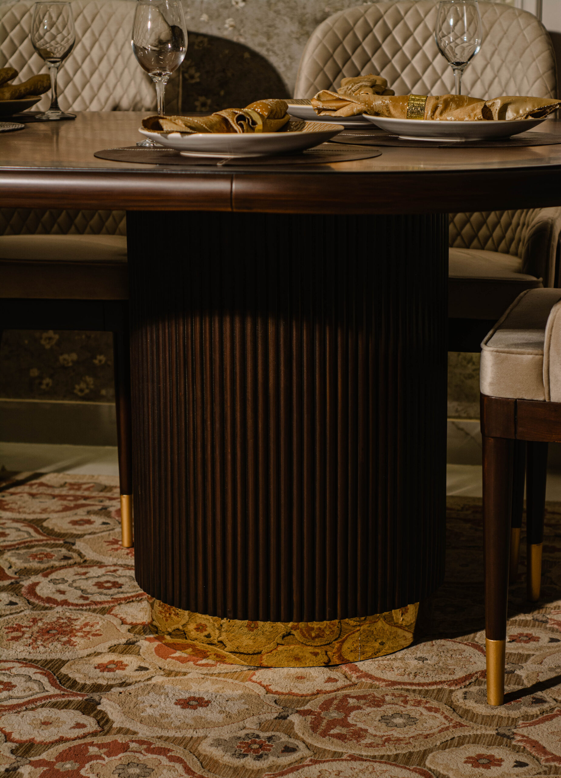 Burl Brass Dining Table