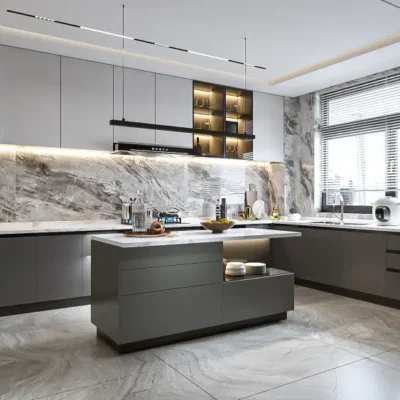 Handle-Less KITCHEN in MDF with Deco Paint