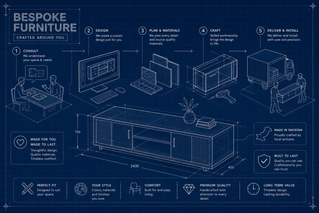 How does bespoke furniture work in Pakistan,