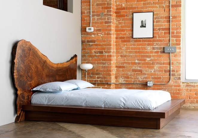Low-Profile Wooden Bed