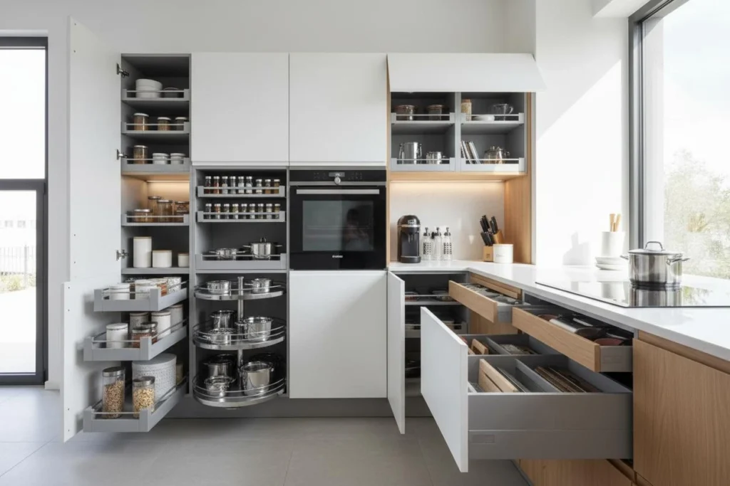 Simple Kitchen Design with Smart Storage