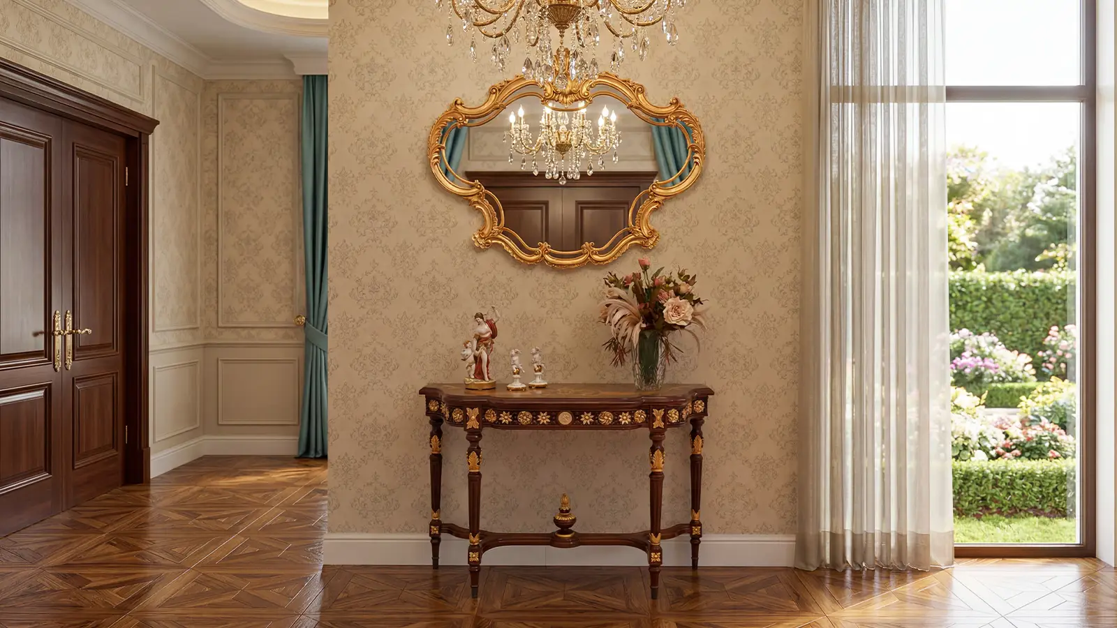 Console Table with Mirror
